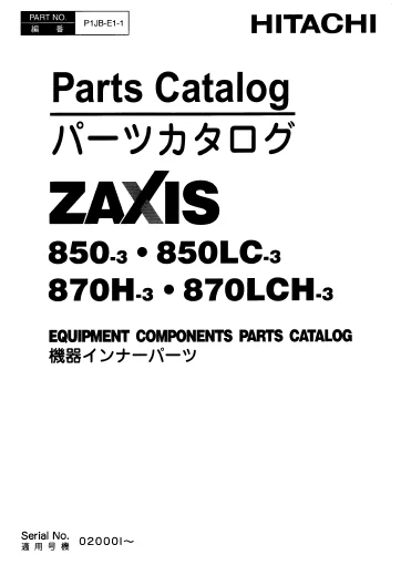 MANUAL PARTES HITACHI ZX870H-3