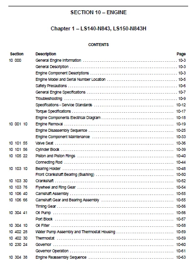 MANUAL SERVICIO ENGINE LS140-N843, LS150-N843H _ NEW HOLLAND