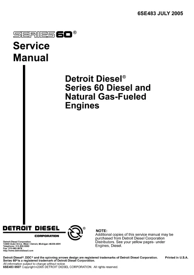 MANUAL SERVICIO ENGINE DETROIT DIESEL SERIES 60