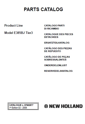 MANUAL PARTES E385BJ JAPAN TIER3 RUSS NEW HOLLAND