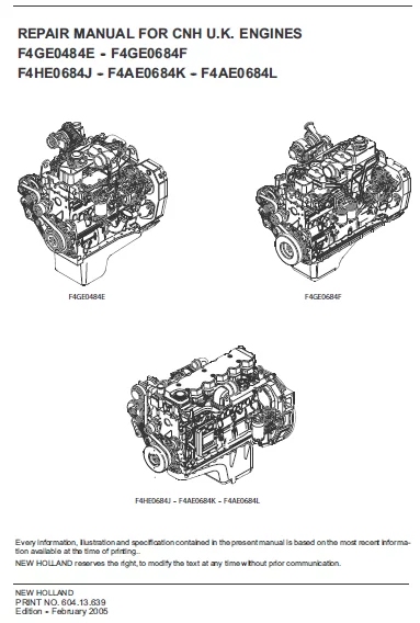 MANUAL SERVICIO ENGINE F4GE0484E F4GE0684F F4HE0484J F4AE0484K F4AE0484L _ NEW HOLLAND
