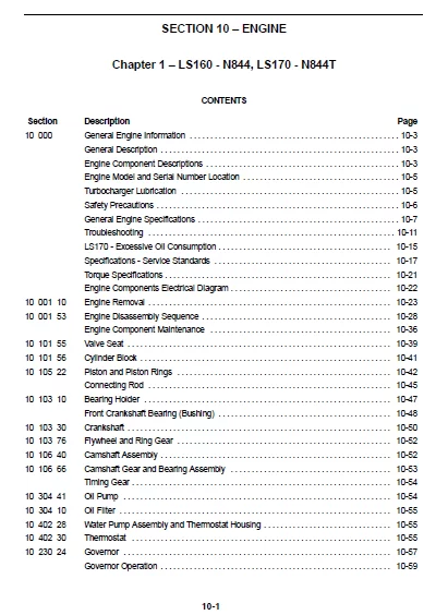 MANUAL SERVICIO ENGINE LS160 - N844, LS170 - N844T _ NEW HOLLAND