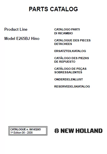 MANUAL PARTES E265BJ JAPAN HS RUSS NEW HOLLAND