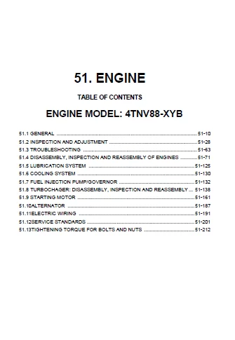 MANUAL SERVICIO ENGINE MODEL 4TNV88-XYB _ NEW HOLLAND