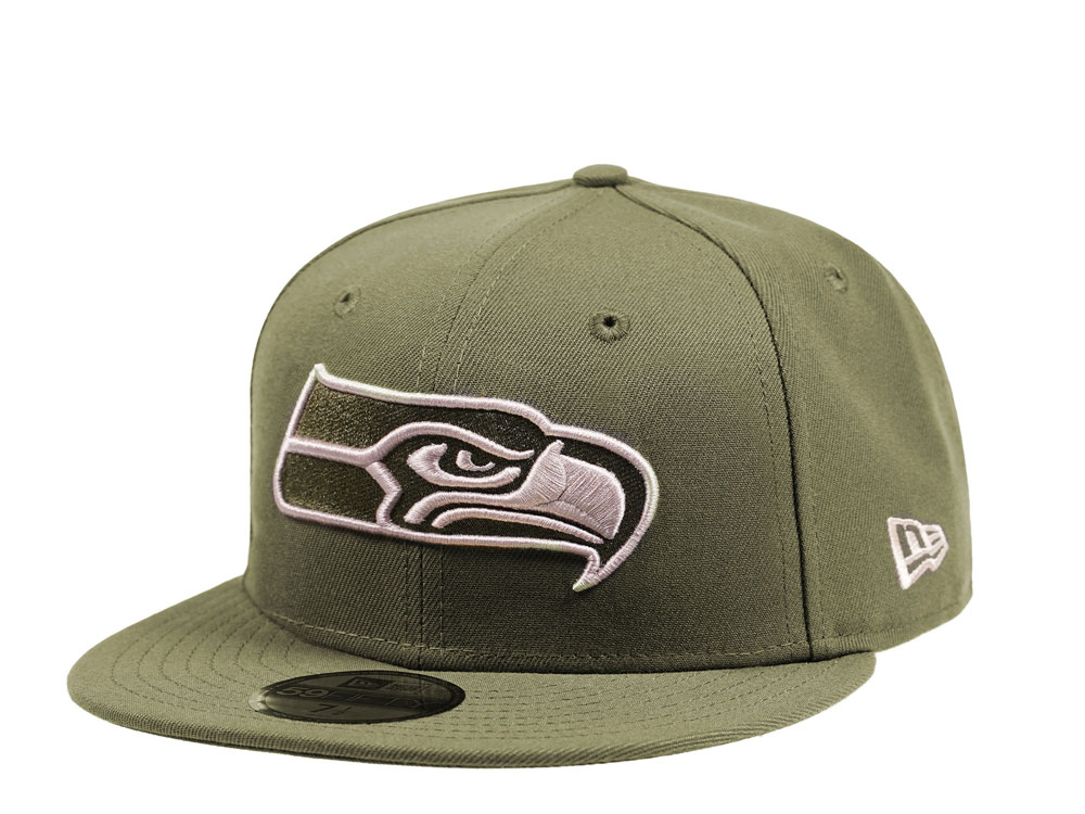 New Era Seattle Seahawks Army Green Edition 59Fifty Fitted Hat