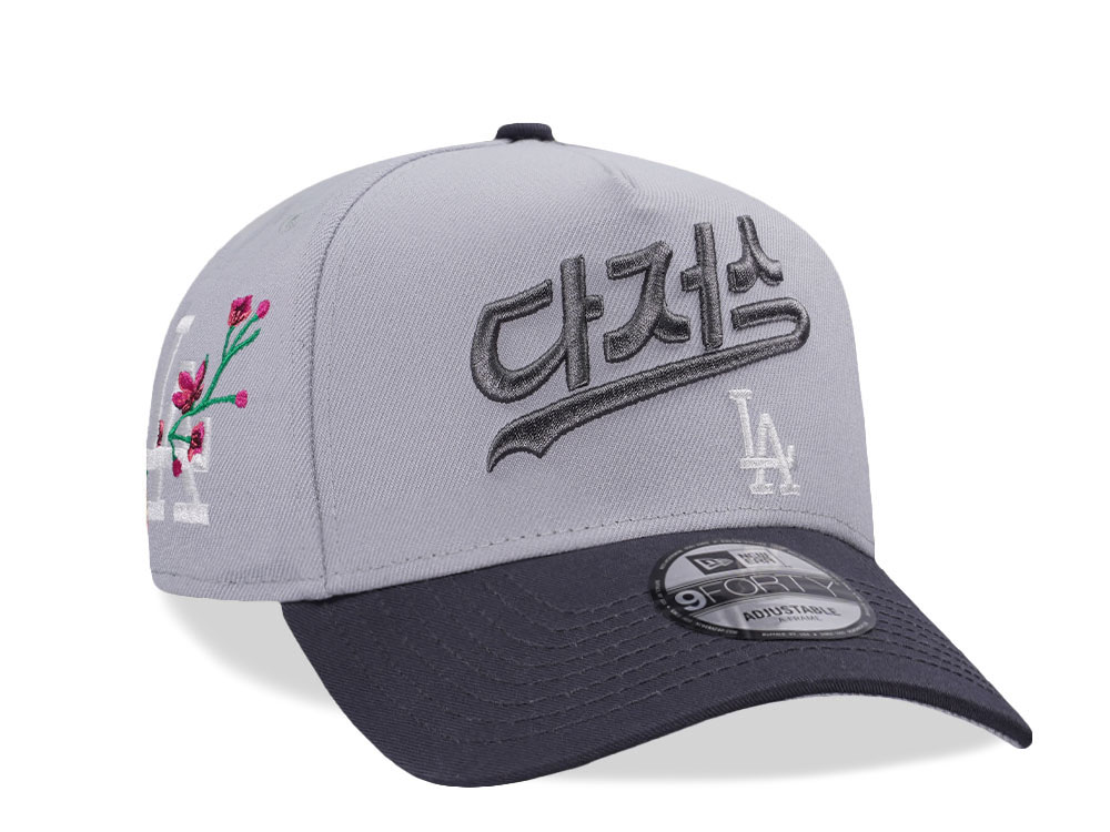 NEW ERA LOS ANGELES DODGERS CHERRY BLOSSOM GREY TWO TONE 9FORTY A-FRAME SNAPBACK HAT