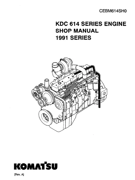 MANUAL SERVICIO KOMATSU SHOP MANUAL KDC 614 SERIES ENGINE 1991 MODEL