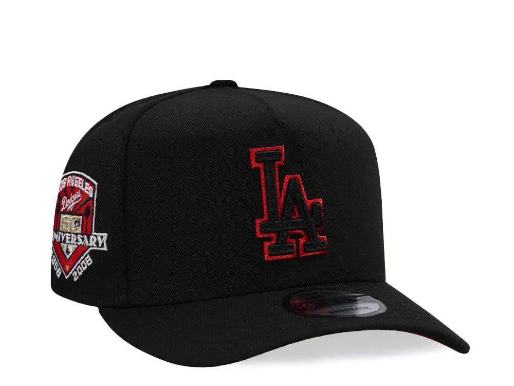 New Era Anaheim Angels 50th Anniversary Blackout Red Edition 59Fifty Fitted Hat