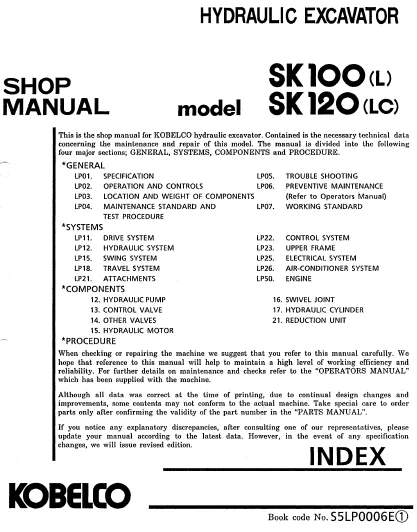 MANUAL SERVICIO EXCAVADORA KOBELCO SK100(L),SK120(LC)_S5LP0006E