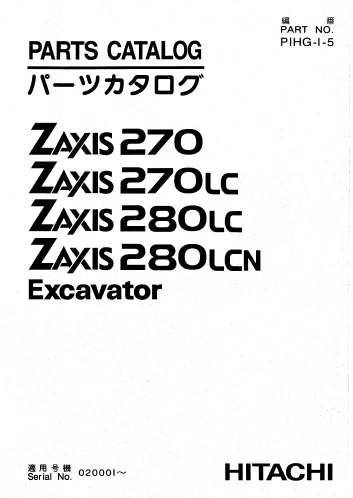 MANUAL PARTES HITACHI ZX270,270LC,280LC,280LCN