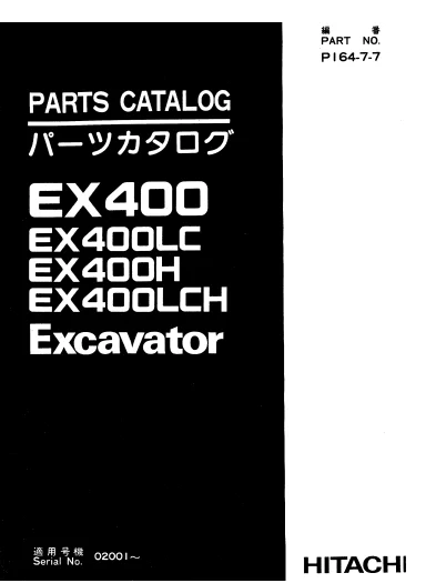 MANUAL PARTES HITACHI EX400,400LC,400H,400LCH