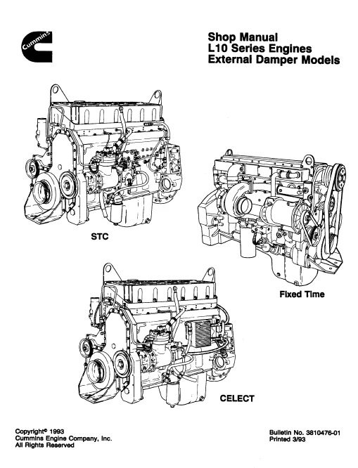 MANUAL SERVICIO KOMATSU SHOP MANUAL L10 ENGINE SERIE