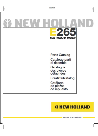 MANUAL PARTES NEW HOLLAND E265 TIER 3