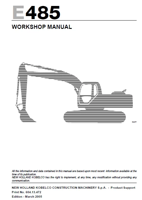 MANUAL SERVICIO SHOP MANUAL E485 NEW HOLLAND