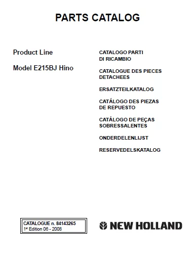 MANUAL PARTES E215B JAPAN HS RUSS NEW HOLLAND