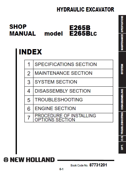 MANUAL SERVICIO SHOP MANUAL E265B -LC JAPAN T3 RUSS NEW HOLLAND