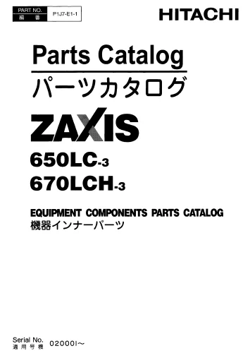 MANUAL PARTES HITACHI ZX650LC-3,ZX670LCH-3