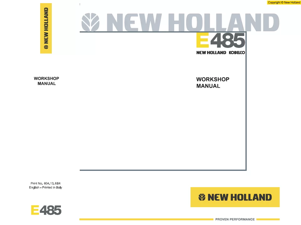 MANUAL SERVICIO SHOP MANUAL E485 REPOWERING NEW HOLLAND
