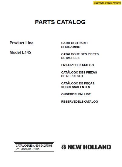 MANUAL PARTES NEW HOLLAND E145