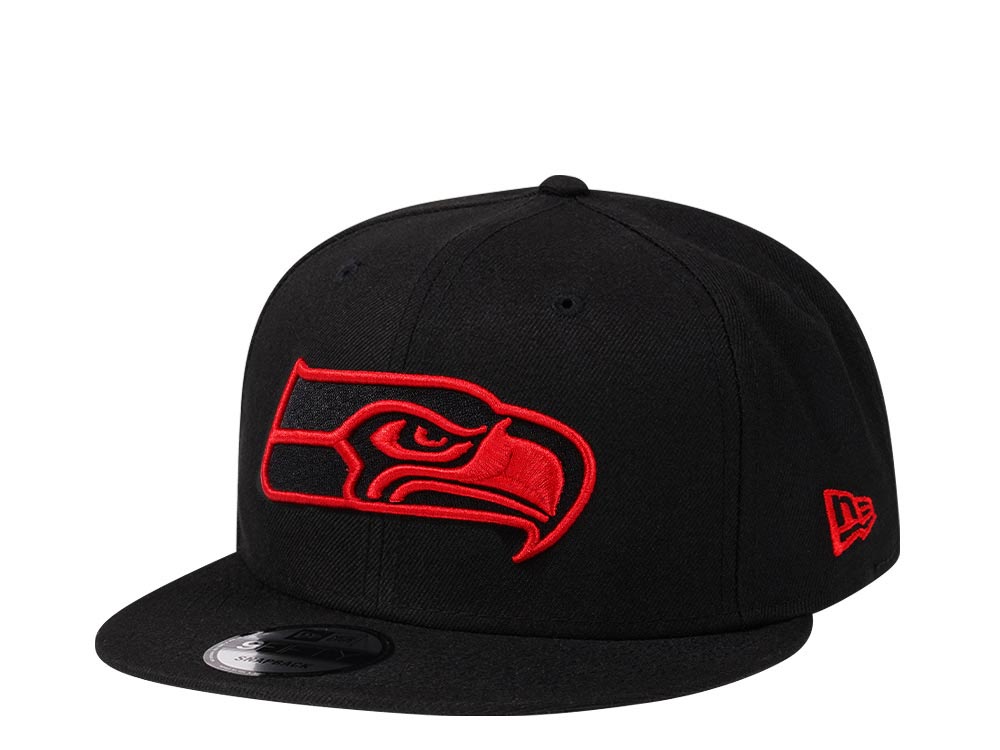 New Era Seattle Seahawks Black and Red Edition 9Fifty Snapback Hat