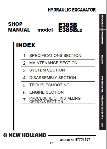MANUAL SERVICIO SHOP MANUAL E385B -LC JAPAN T3 RUSS NEW HOLLAND