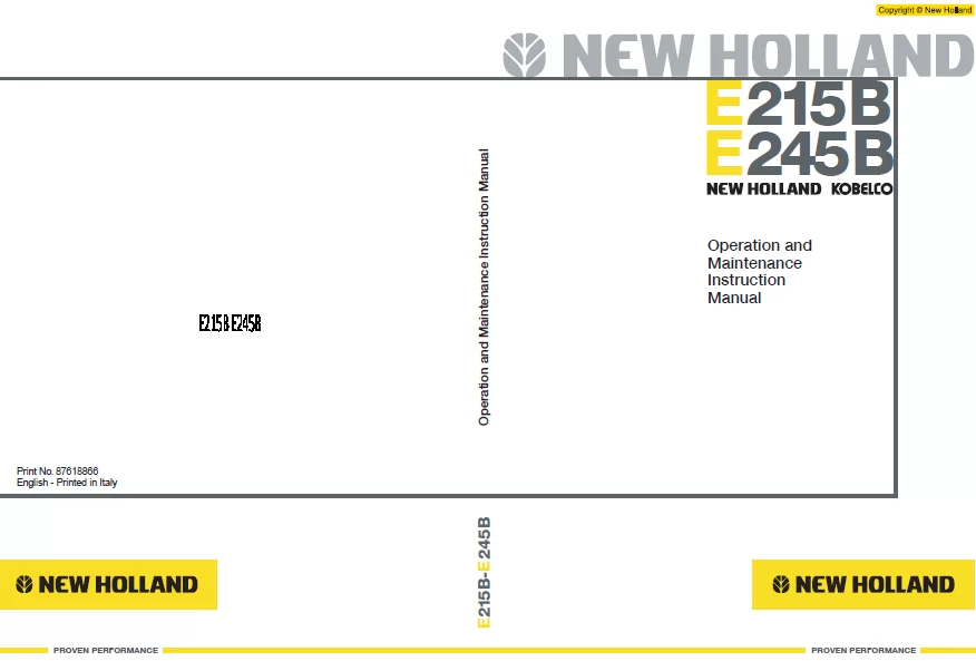 MANUAL SERVICIO SHOP MANUAL E215B E245B NEW HOLLAND