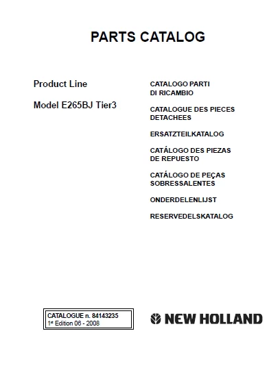 MANUAL PARTES E265BJ JAPAN TIER3 RUSS NEW HOLLAND