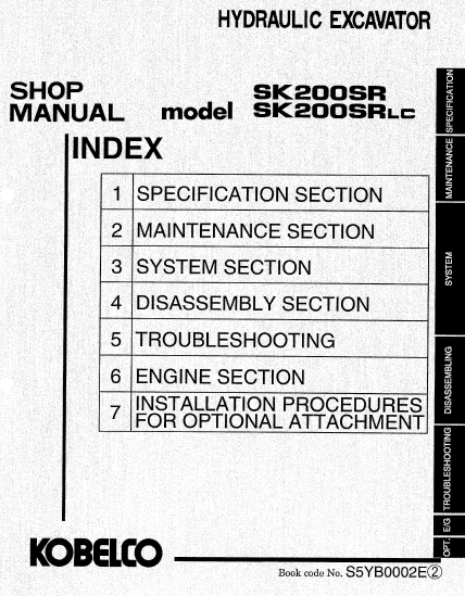 MANUAL SERVICIO EXCAVADORA KOBELCO SK200SR SK200SR(LC)