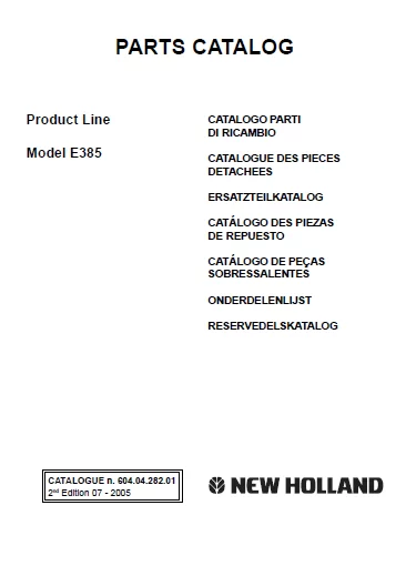 MANUAL PARTES NEW HOLLAND E385