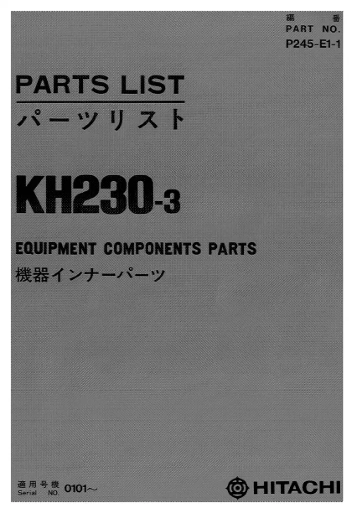 MANUAL PARTES HITACHI KH230-3