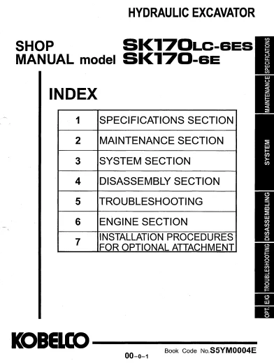 MANUAL SERVICIO EXCAVADORA KOBELCO SK170(LC)-6ES SK170-6E