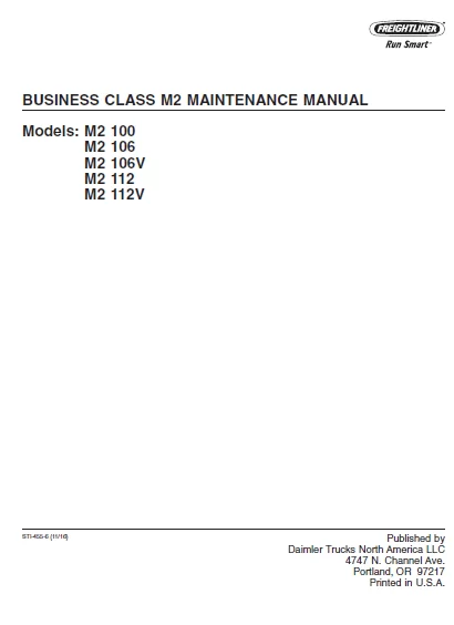 MANUAL PARTES FREIGHTLINER RUN SMART M2 100-106-106V-112-112V