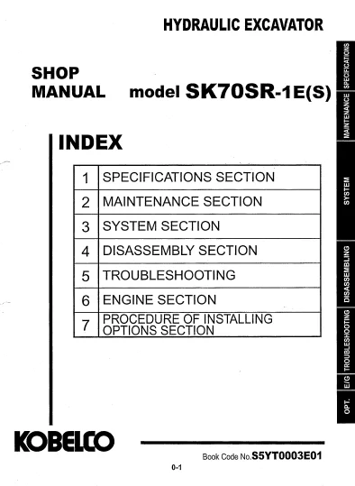 MANUAL SERVICIO EXCAVADORA KOBELCO SK70SR-1E(S)
